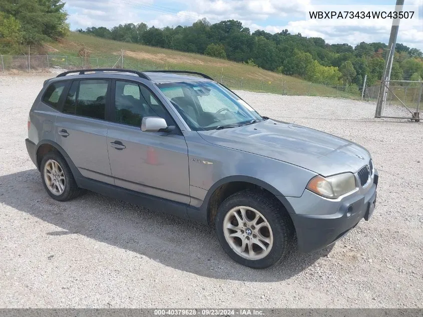 2004 BMW X3 2.5I VIN: WBXPA73434WC43507 Lot: 40379628