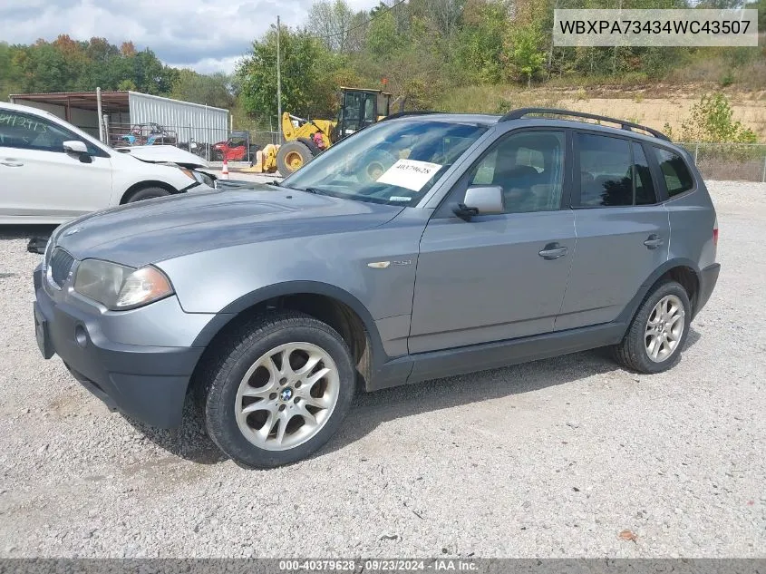 2004 BMW X3 2.5I VIN: WBXPA73434WC43507 Lot: 40379628