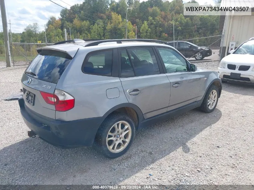 2004 BMW X3 2.5I VIN: WBXPA73434WC43507 Lot: 40379628