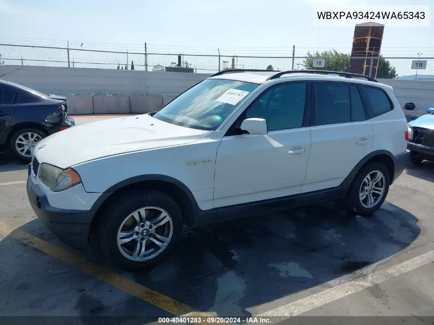 WBXPA93424WA65343 2004 BMW X3 3.0I