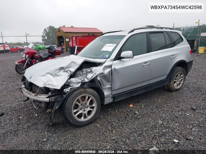 WBXPA73454WC42598 2004 BMW X3 2.5I