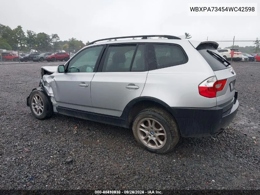 WBXPA73454WC42598 2004 BMW X3 2.5I