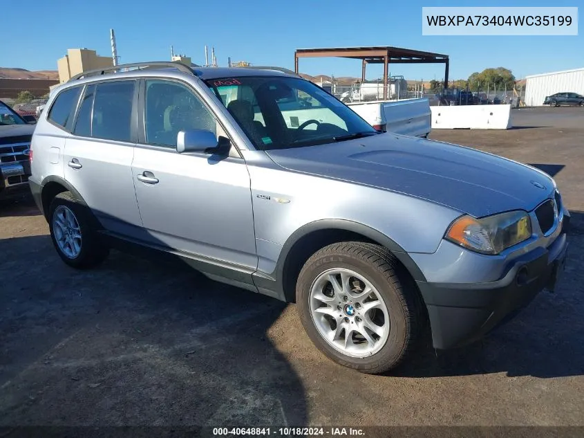 WBXPA73404WC35199 2004 BMW X3 2.5I