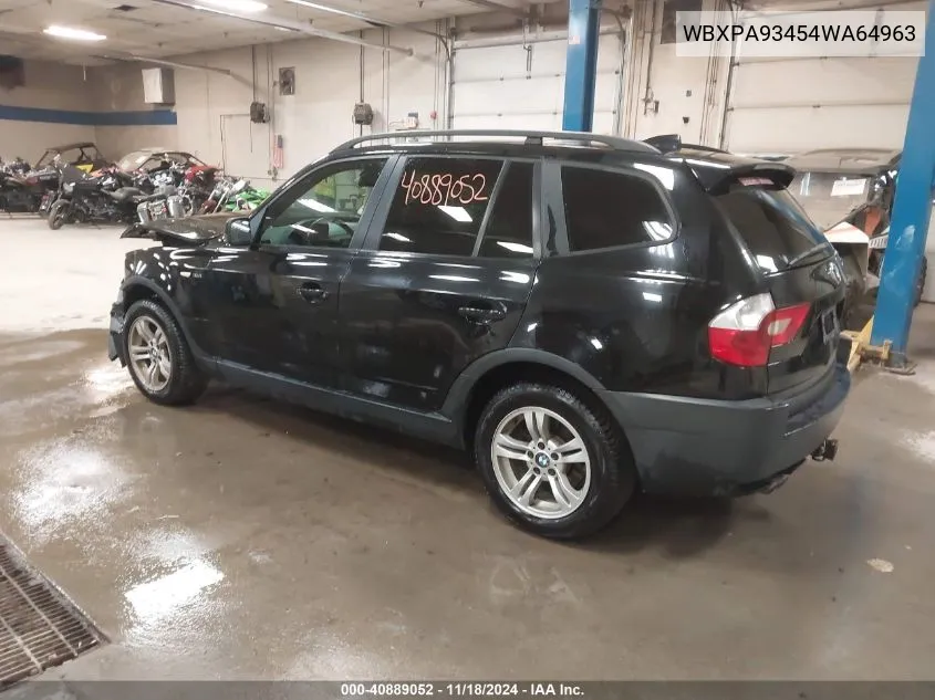 2004 BMW X3 3.0I VIN: WBXPA93454WA64963 Lot: 40889052