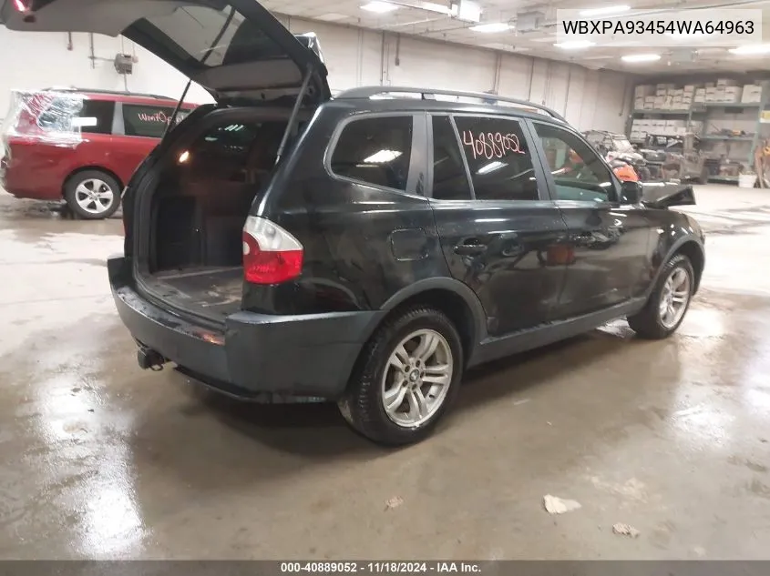 2004 BMW X3 3.0I VIN: WBXPA93454WA64963 Lot: 40889052