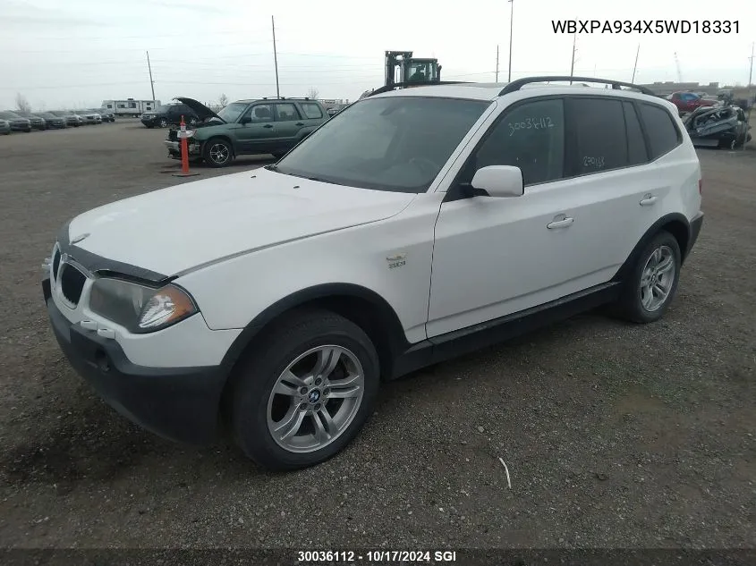 WBXPA934X5WD18331 2005 BMW X3 3.0I