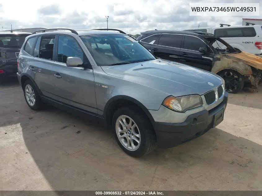 2005 BMW X3 2.5I VIN: WBXPA73465WC49531 Lot: 39908532