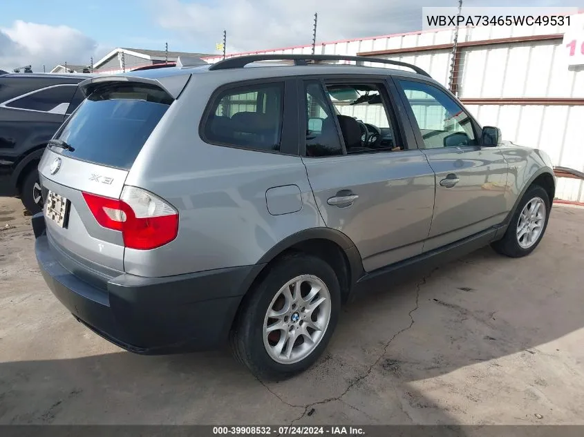 WBXPA73465WC49531 2005 BMW X3 2.5I