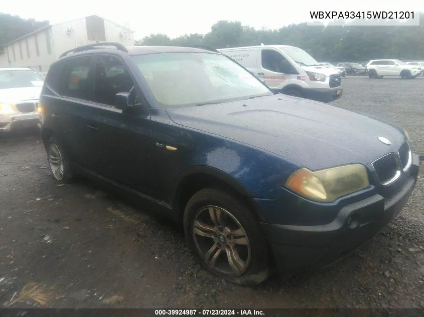 WBXPA93415WD21201 2005 BMW X3 3.0I