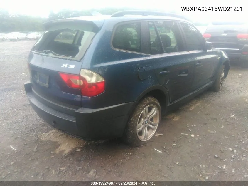 WBXPA93415WD21201 2005 BMW X3 3.0I