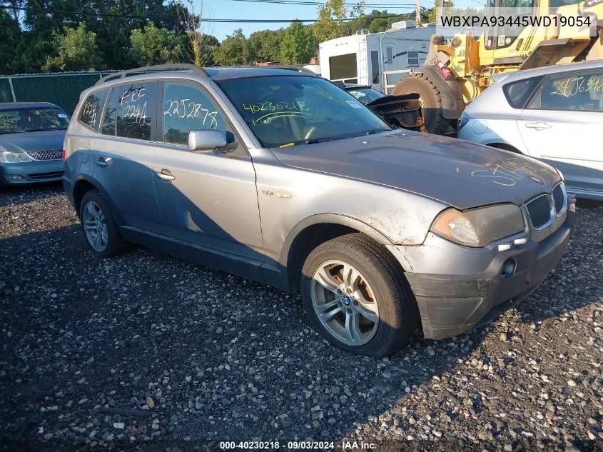 2005 BMW X3 3.0I VIN: WBXPA93445WD19054 Lot: 40230218