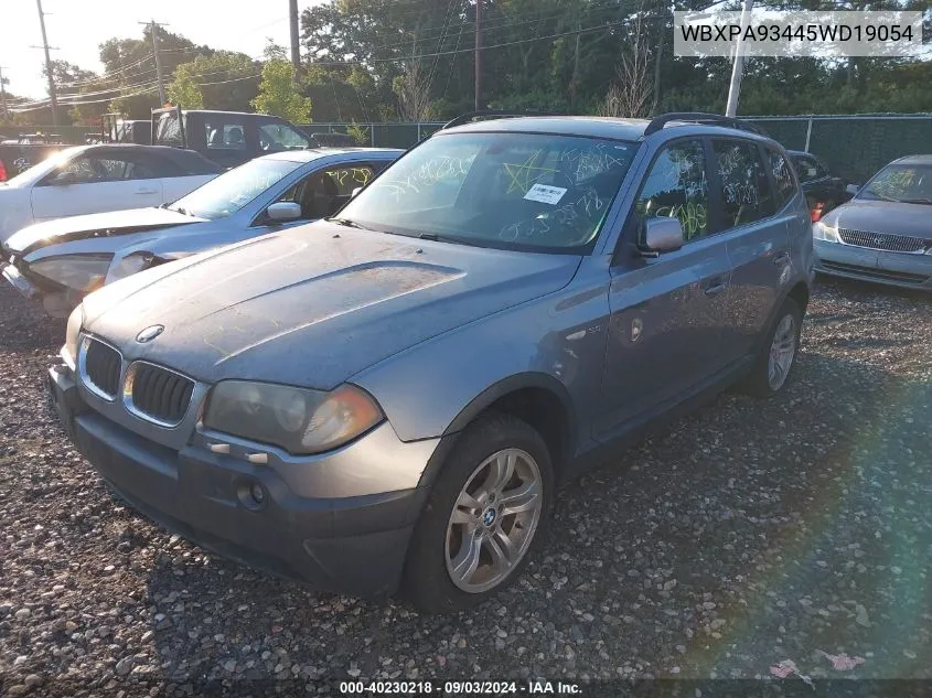 2005 BMW X3 3.0I VIN: WBXPA93445WD19054 Lot: 40230218