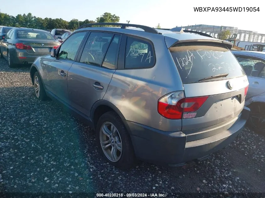 WBXPA93445WD19054 2005 BMW X3 3.0I