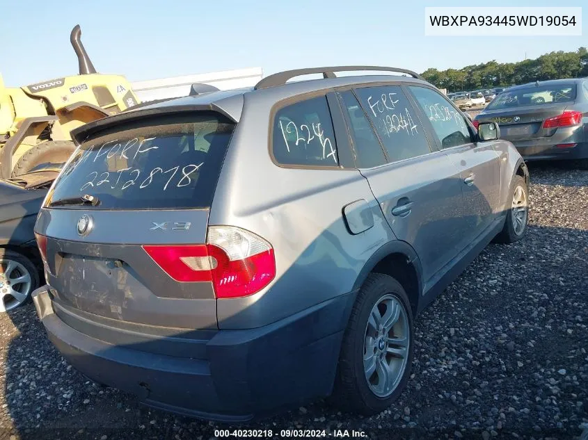 WBXPA93445WD19054 2005 BMW X3 3.0I