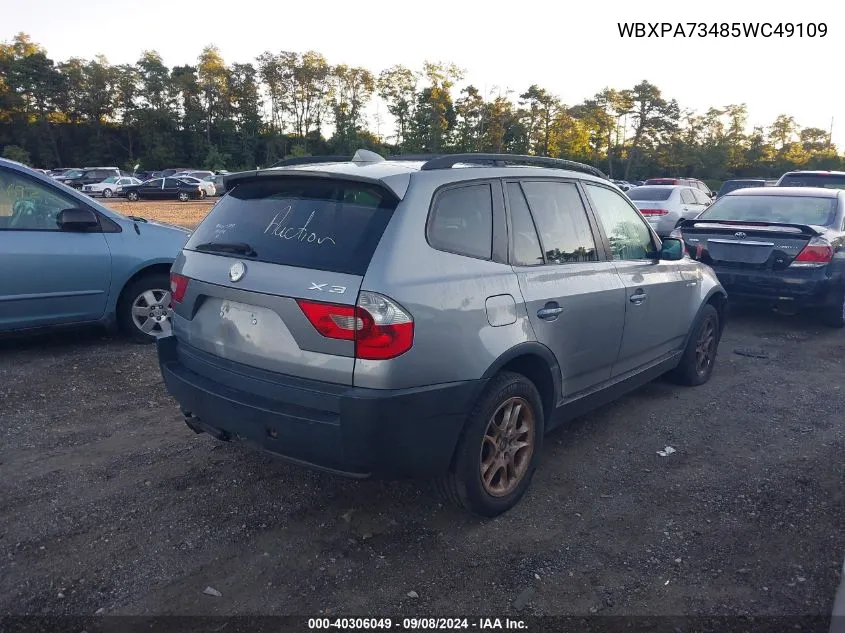 WBXPA73485WC49109 2005 BMW X3 2.5I