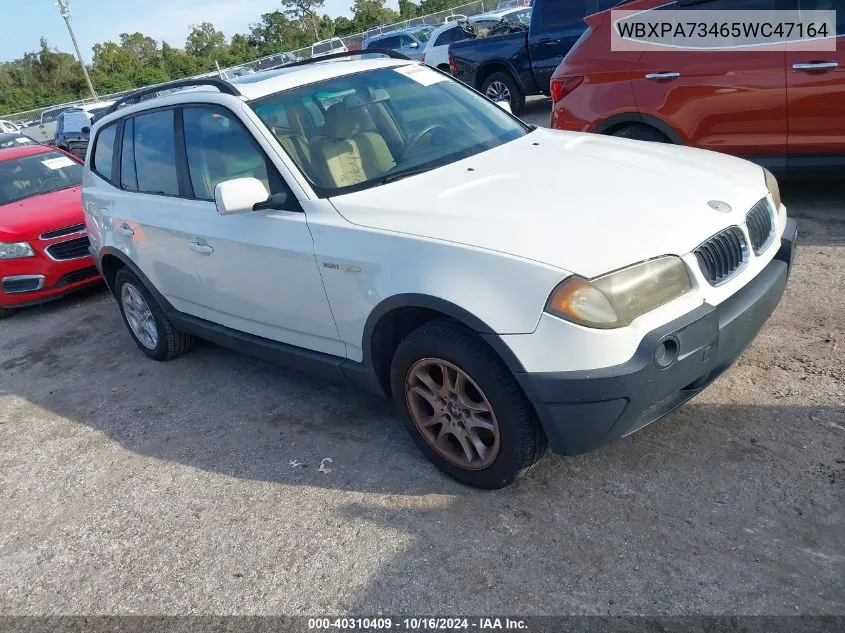 2005 BMW X3 2.5I VIN: WBXPA73465WC47164 Lot: 40310409