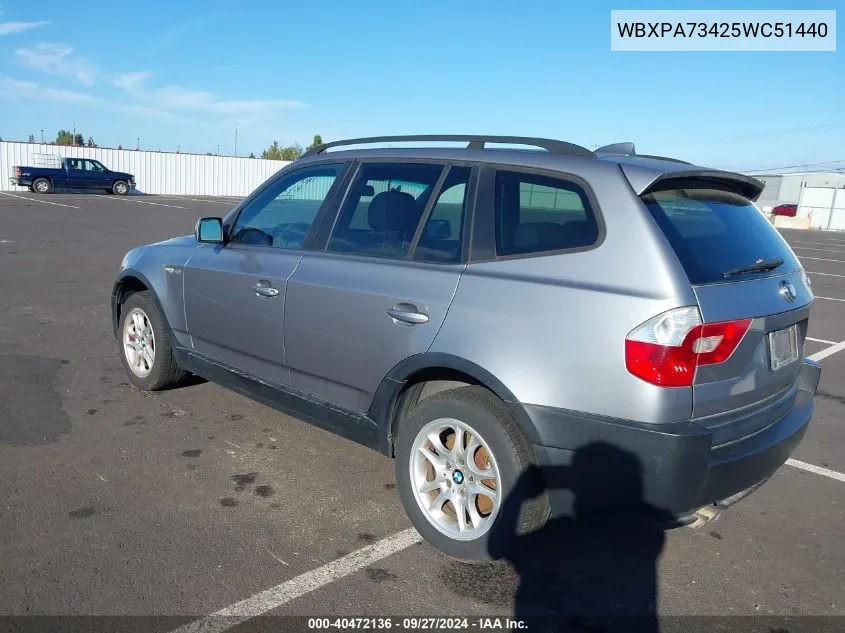 WBXPA73425WC51440 2005 BMW X3 2.5I