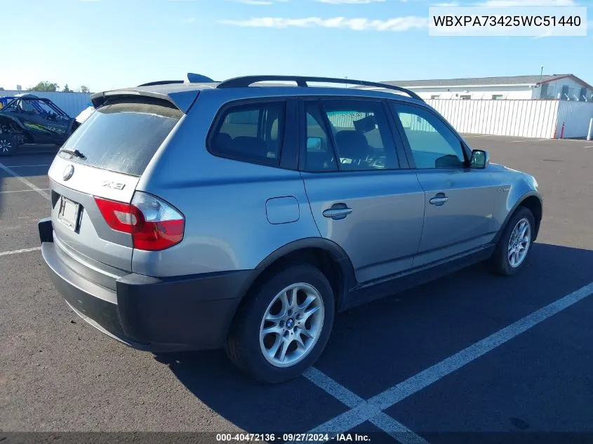 WBXPA73425WC51440 2005 BMW X3 2.5I