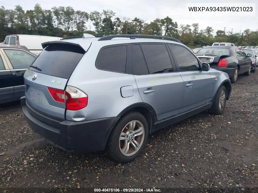 WBXPA93435WD21023 2005 BMW X3 3.0I