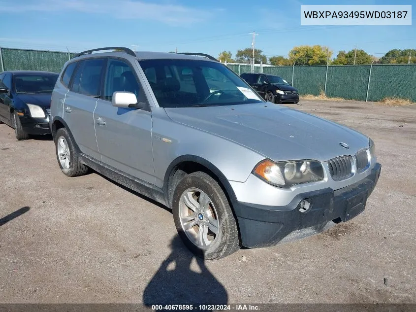 WBXPA93495WD03187 2005 BMW X3 3.0I