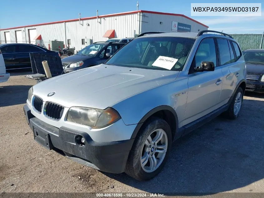 WBXPA93495WD03187 2005 BMW X3 3.0I