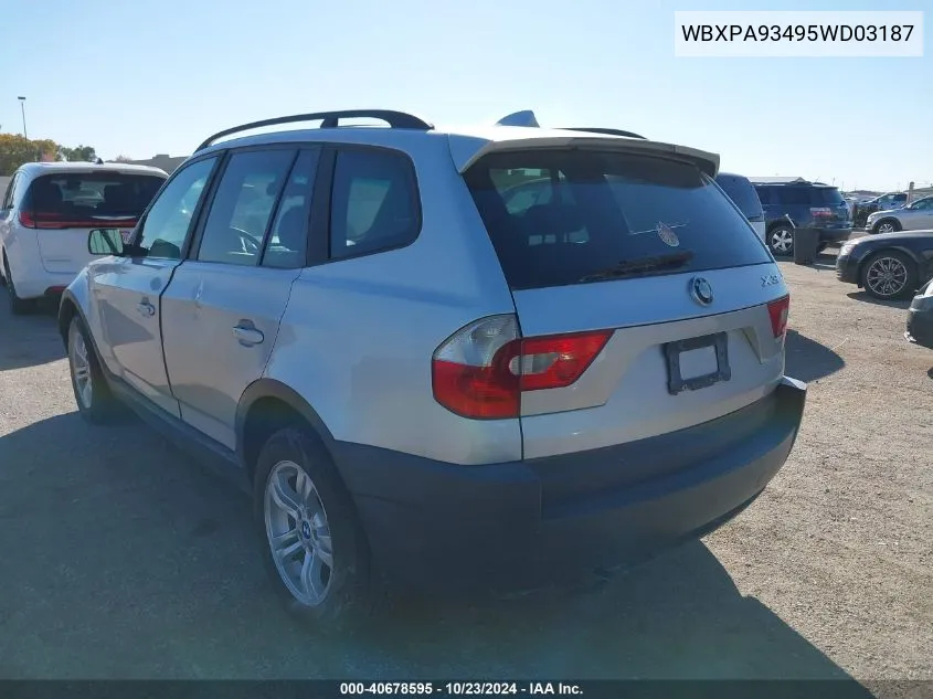 WBXPA93495WD03187 2005 BMW X3 3.0I