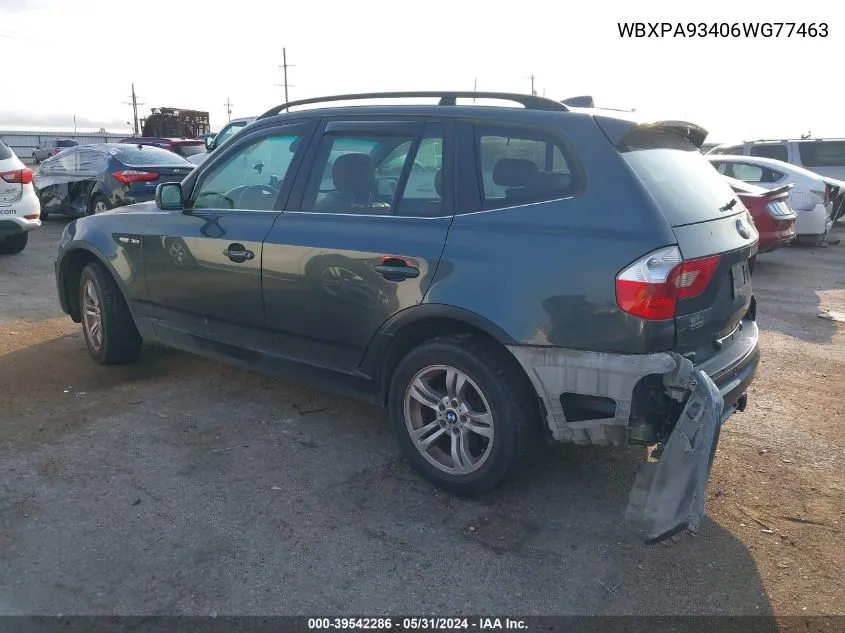 WBXPA93406WG77463 2006 BMW X3 3.0I