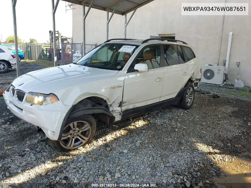 WBXPA93476WG87651 2006 BMW X3 3.0I