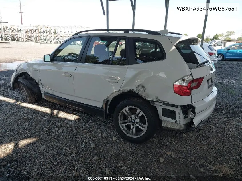 WBXPA93476WG87651 2006 BMW X3 3.0I