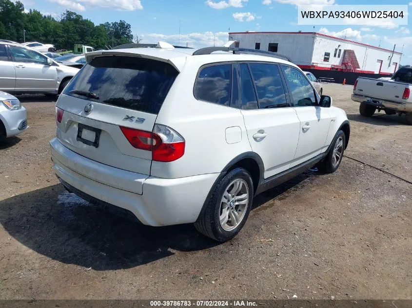 WBXPA93406WD25404 2006 BMW X3 3.0I