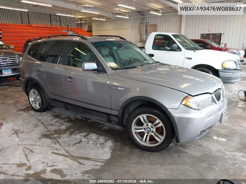 WBXPA93476WG88637 2006 BMW X3 3.0I