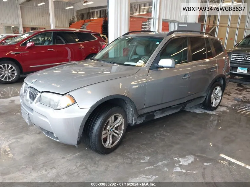 WBXPA93476WG88637 2006 BMW X3 3.0I