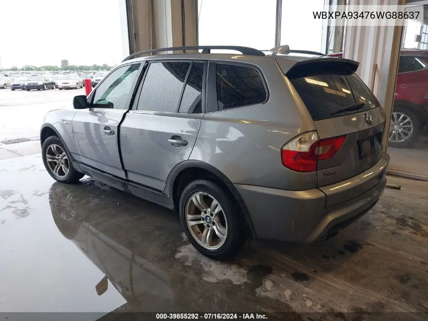 WBXPA93476WG88637 2006 BMW X3 3.0I