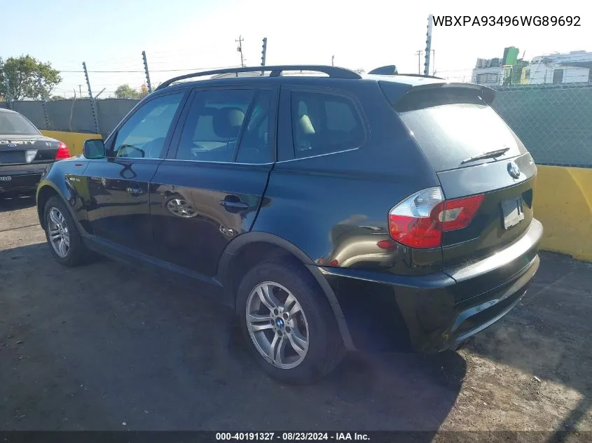 WBXPA93496WG89692 2006 BMW X3 3.0I