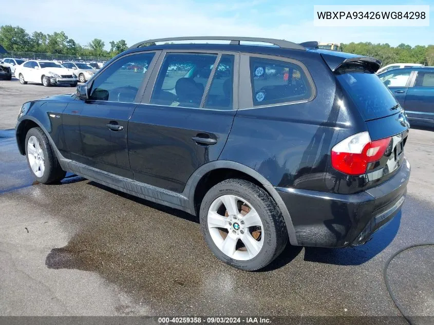 WBXPA93426WG84298 2006 BMW X3 3.0I