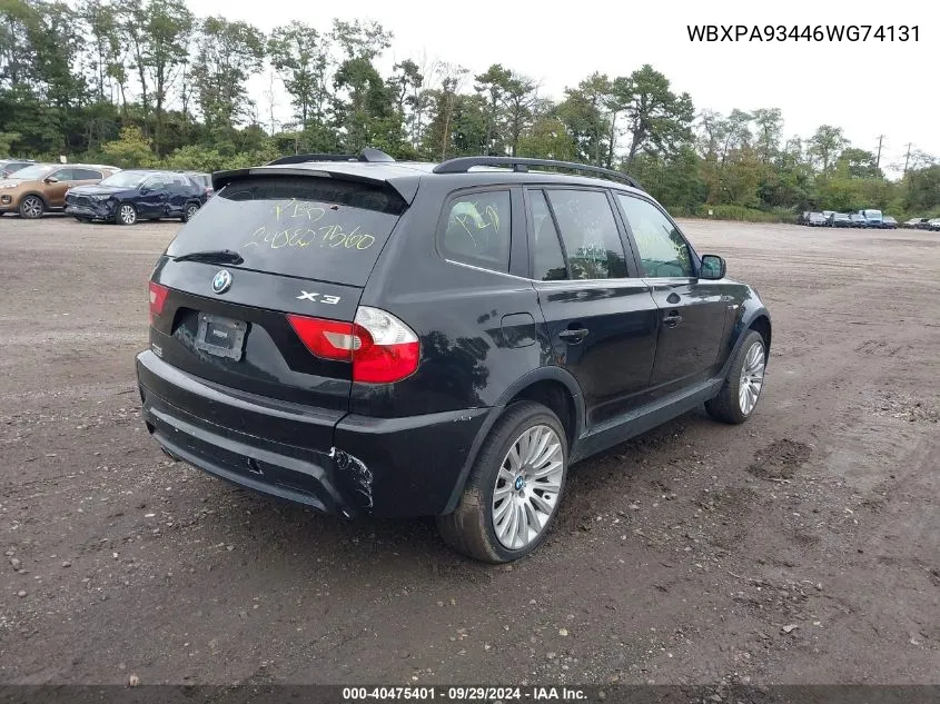 WBXPA93446WG74131 2006 BMW X3 3.0I