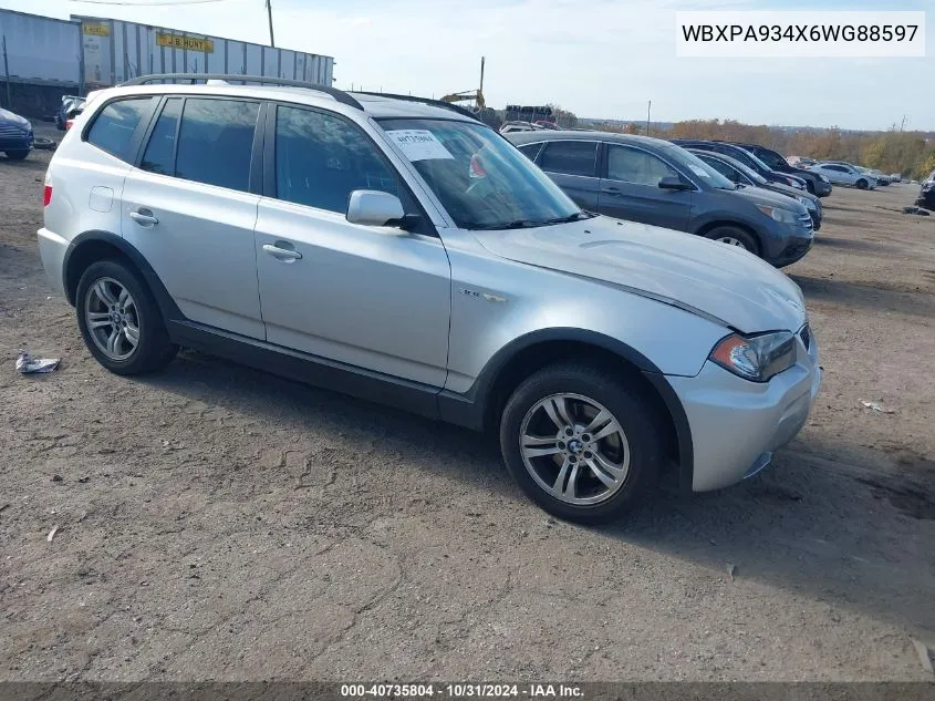 WBXPA934X6WG88597 2006 BMW X3 3.0I