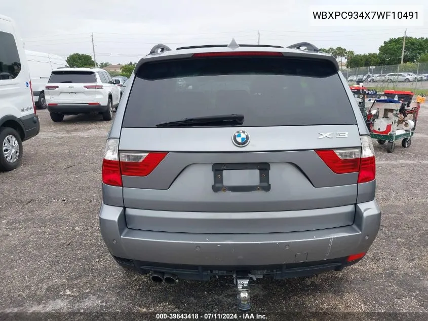 WBXPC934X7WF10491 2007 BMW X3 3.0Si