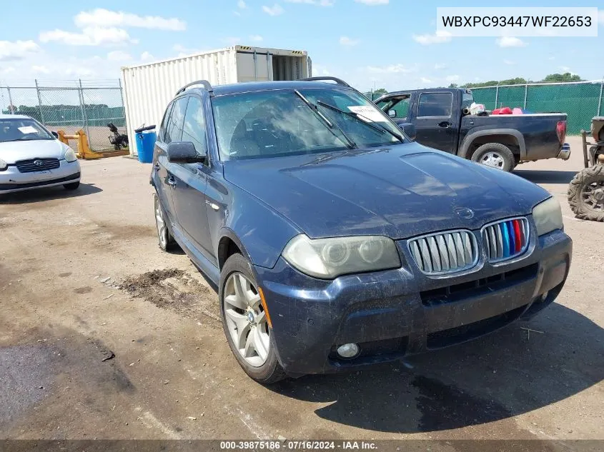 WBXPC93447WF22653 2007 BMW X3 3.0Si