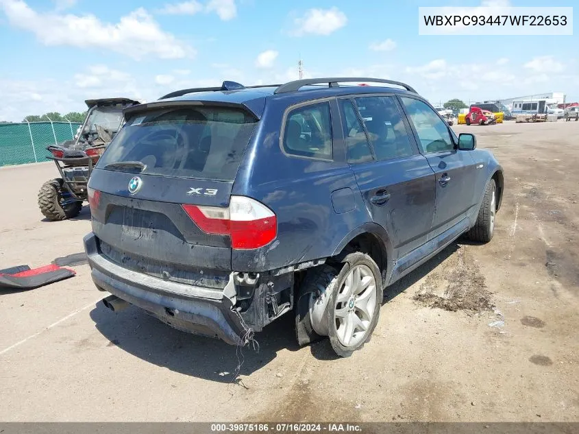 WBXPC93447WF22653 2007 BMW X3 3.0Si