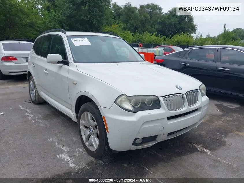 2007 BMW X3 3.0Si VIN: WBXPC93437WF09134 Lot: 40032296