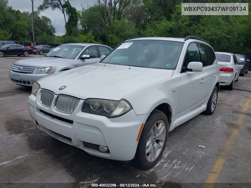 2007 BMW X3 3.0Si VIN: WBXPC93437WF09134 Lot: 40032296