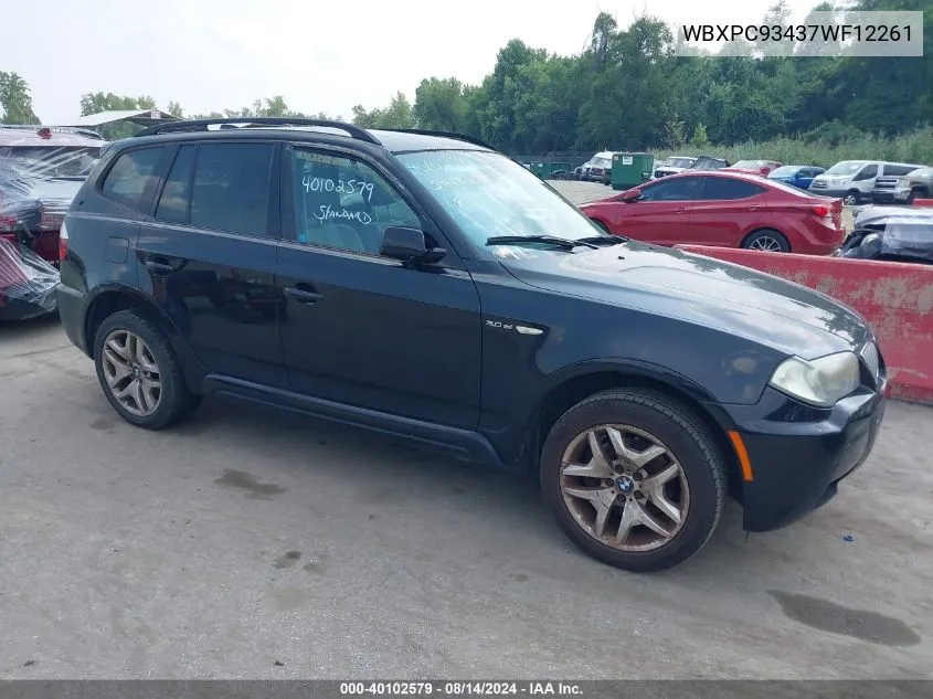 WBXPC93437WF12261 2007 BMW X3 3.0Si