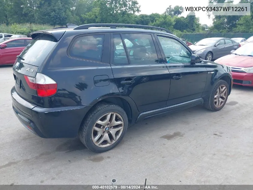 WBXPC93437WF12261 2007 BMW X3 3.0Si