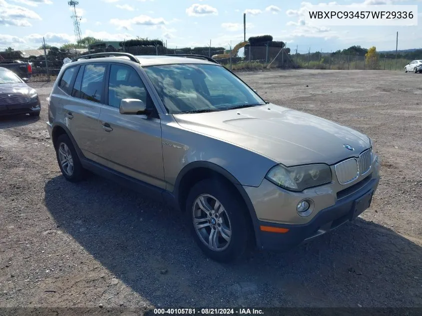 2007 BMW X3 3.0Si VIN: WBXPC93457WF29336 Lot: 40105781