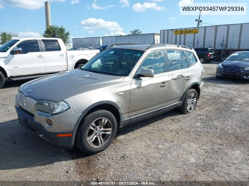 2007 BMW X3 3.0Si VIN: WBXPC93457WF29336 Lot: 40105781