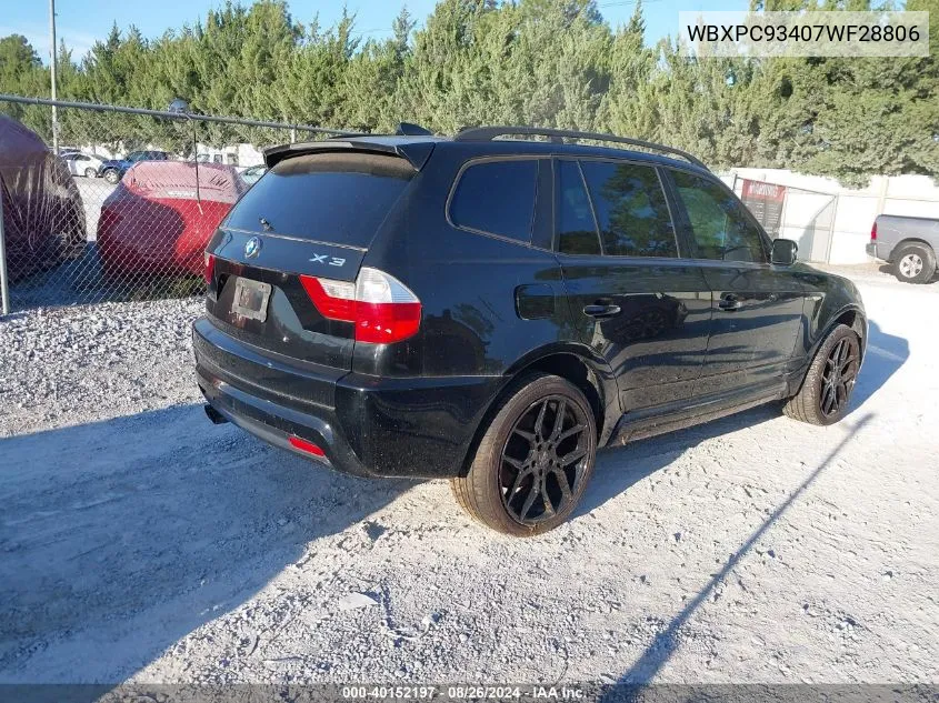 WBXPC93407WF28806 2007 BMW X3 3.0Si