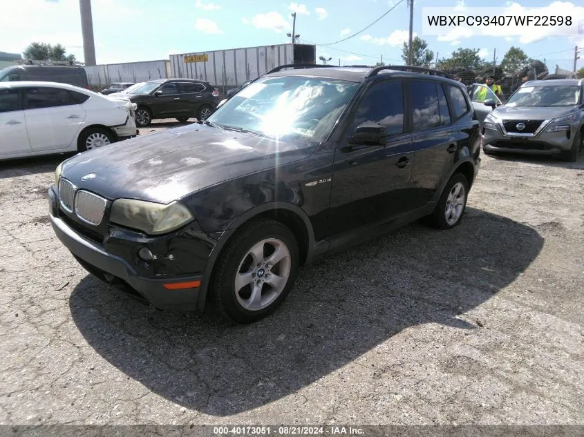 WBXPC93407WF22598 2007 BMW X3 3.0Si