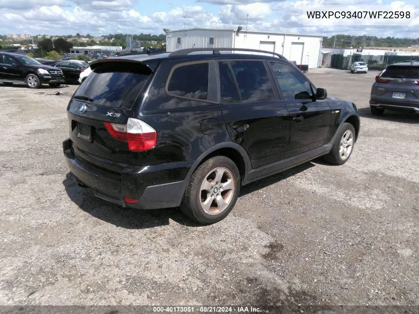 WBXPC93407WF22598 2007 BMW X3 3.0Si