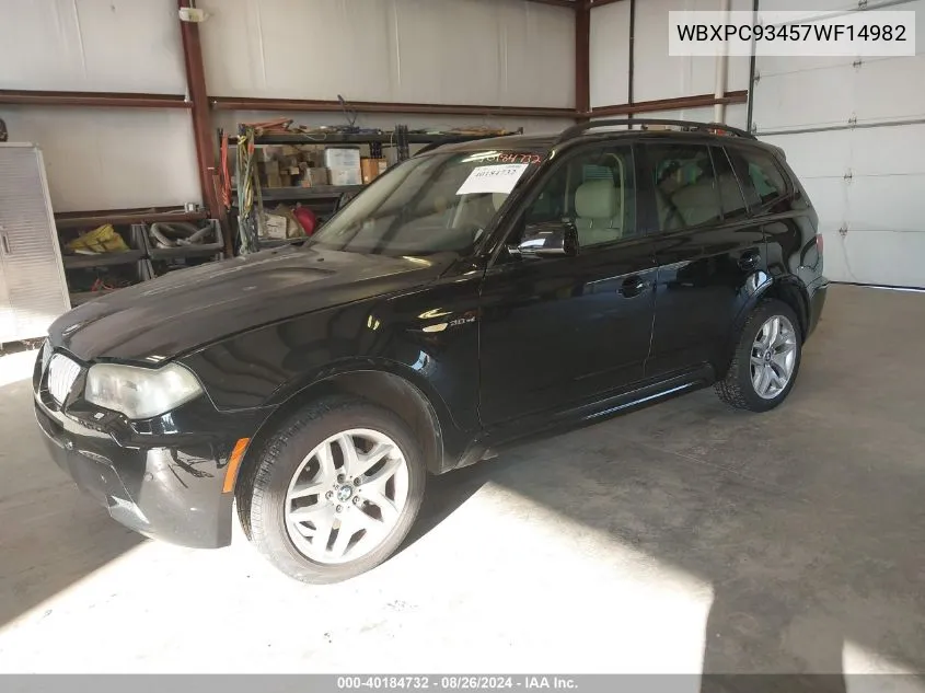 2007 BMW X3 3.0Si VIN: WBXPC93457WF14982 Lot: 40184732